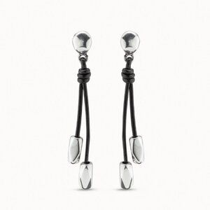 UNO de 50 drop earrings - leather and silver